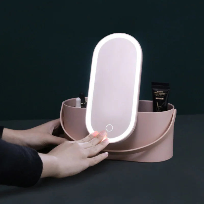 Produktnamn - Travel Portable Makeup Organizer Box With LED