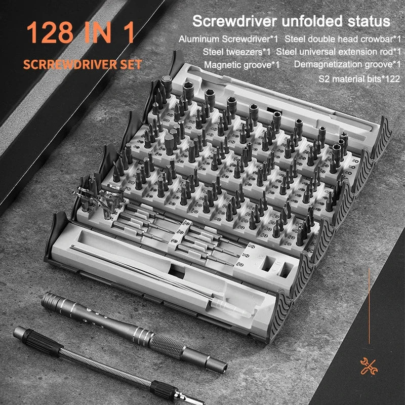 Produktnamn - Multifunktionellt 128-i-1 magnetiskt precisionsskruvmejselset