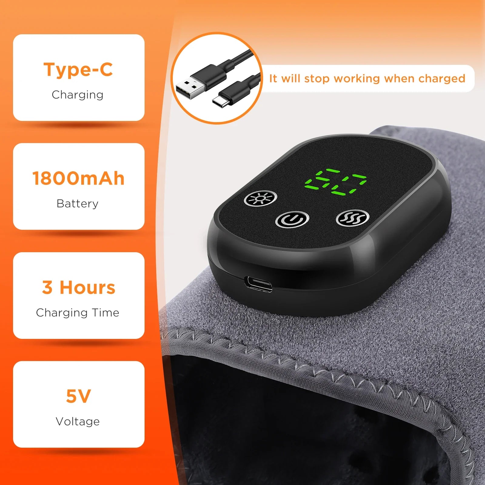 Produktnamn - Trådlös uppvärmd benmassager