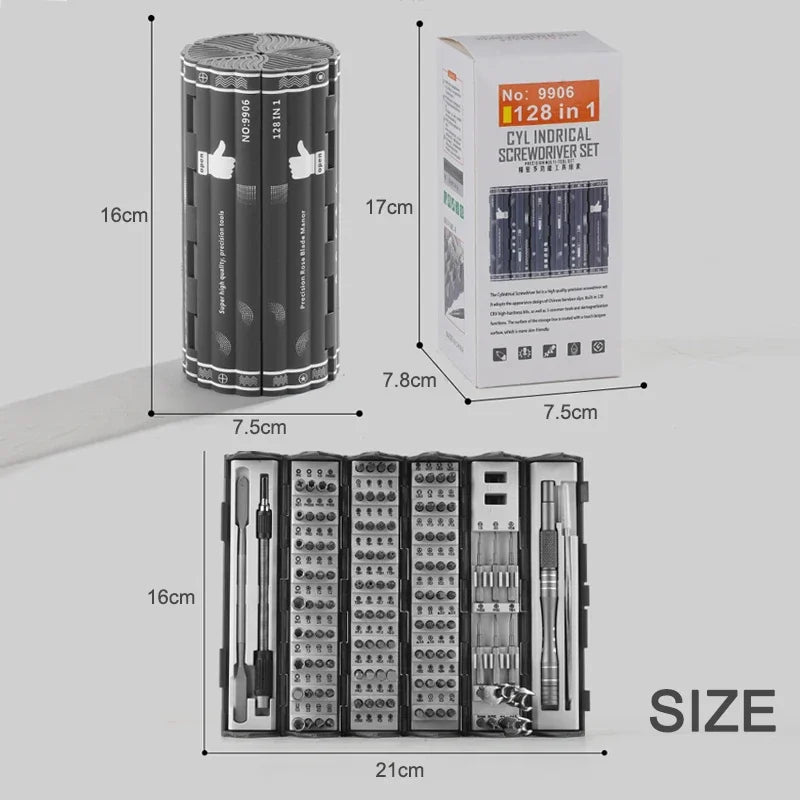 Produktnamn - Multifunktionellt 128-i-1 magnetiskt precisionsskruvmejselset